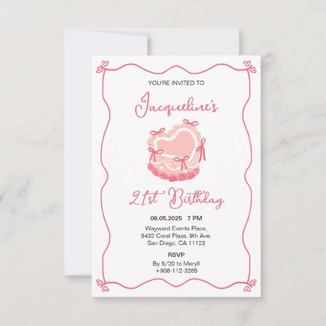 Convite para Bolo de Aniversário Retroativo (Frente)