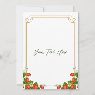 Convite para bolo de morango 5x7"