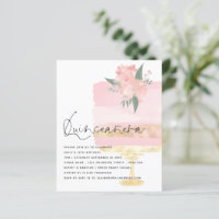 Convite para Bolo Quinceanera de aniversário Doura