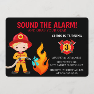 Convite para bombeiros de crianças