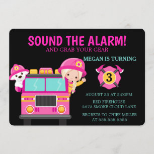 Convite para Bombeiros Rosa