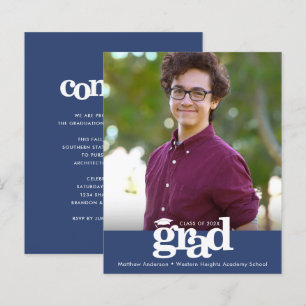 Convite para Boné de Graduação de Foto do Marinho 