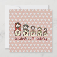 Convite para boneca russa personalizada Matryoshka