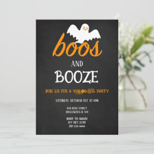 Convite para Boos e Booze do Festa das Halloween