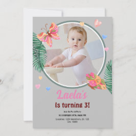 Convite para Borboleta de primeiro aniversario de