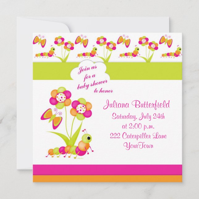 Convite para Borboleta e Chá de fraldas (Frente)