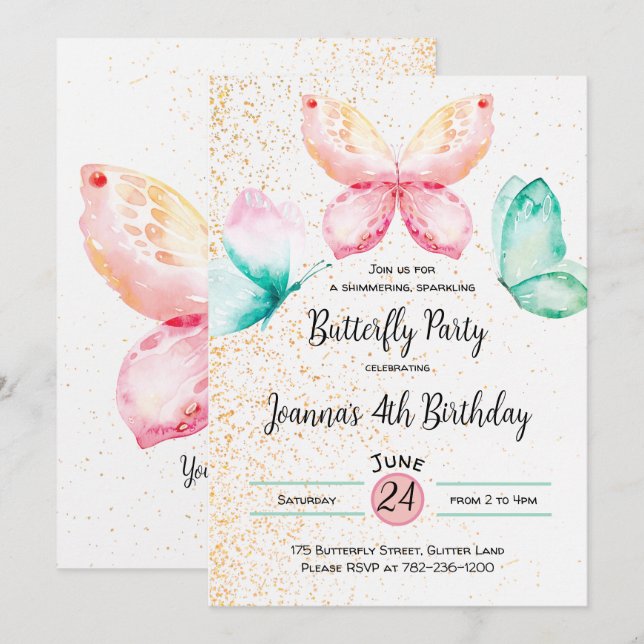 Convite Para Borboletas (Frente/Verso)