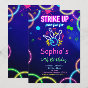 Convite para Bowling STRIKE UP