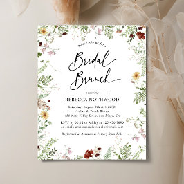 Convite para Bridal de Bócio de Bóho de Flor Selva