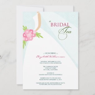 Convite para Bridal de Vestido de Casamento (azul)