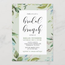 Convite para Bridal Elegante Greenery Brunch