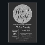 Convite para Brilhante de Hens Night Black e Silve<br><div class="desc">Cartão de Convite para Brilhante Hens Night Black e Silver.
Para mais personalização,  clique no botão "Personalizar" e use a ferramenta design para modificar este modelo.</div>