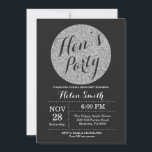 Convite para Brilhante Preto e Prateado do Partido<br><div class="desc">Cartão de Convite para Brilhante Preto e Silver do Partido Hens.
Para mais personalização,  clique no botão "Personalizar" e use a ferramenta design para modificar este modelo.</div>