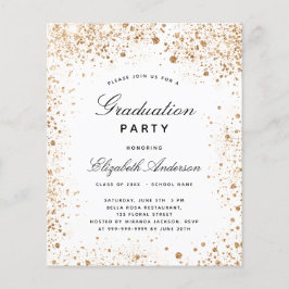 Convite para brilho de ouro branco de graduação de
