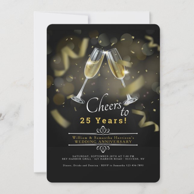 Convite para Brinde de Aniversário de Casamento (Frente)