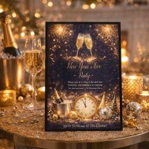 Convite para Brinde de Champagne à Meia-Noite