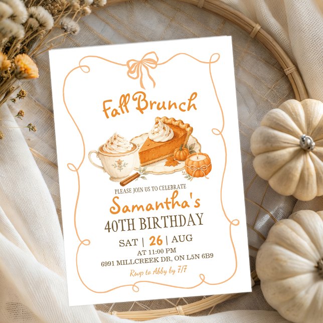 Convite para Brunch de Aniversário de Outono (Criador carregado)