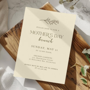 Convite para Brunch de Dia de as mães Minimalista 