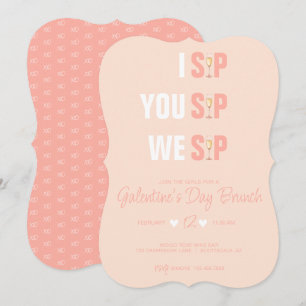 Convite para Brunch de Galentine's com Champanhe R