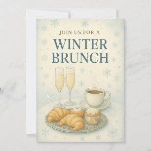 Convite para Brunch de Inverno   Elegante Congelad