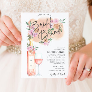Convite para Brunch de Noiva com Rosé Floral Sonha