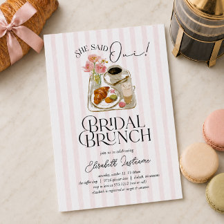 Convite para Brunch de Noivado She Said Oui Parisi