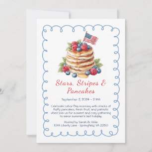 Convite para Brunch de Panquecas no Dia do Trabalh