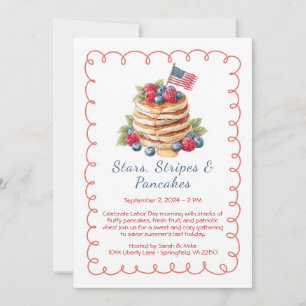 Convite para Brunch de Panquecas no Dia do Trabalh