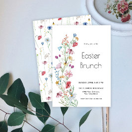 Convite para Brunch de Páscoa com Flores Silvestre