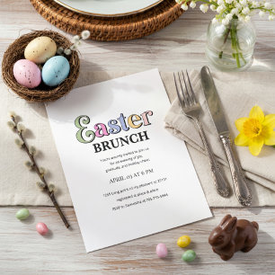 Convite para Brunch de Páscoa   Moderno e Elegante