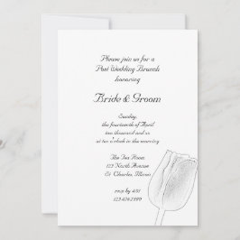 Convite para Brunch de Tulipa Desenhada Pós-Casame