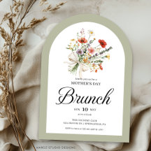 Convite para Brunch do Dia das Mães com Buquê Flor