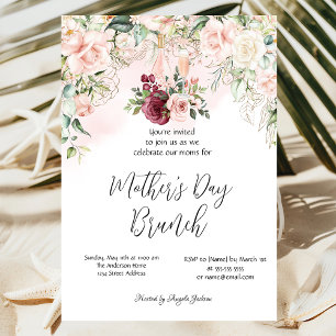 Convite para Brunch do Dia das Mães com Vinho Flor