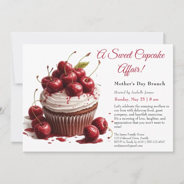 Convite para Brunch do Dia das Mães – Festa de Cup (Frente)