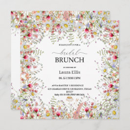Convite para brunch floral de flor selvagem elegan