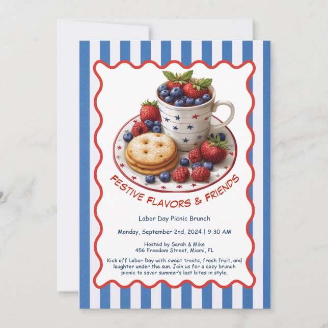 Convite para Brunch no Dia do Trabalho - Peças e F (Frente)