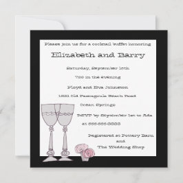 Convite para Buffet de Coquetéis em Preto e Branco