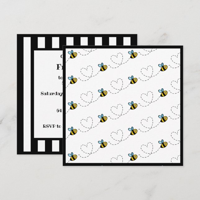 Convite para Bumblebee ocupado personalizado (Frente/Verso)