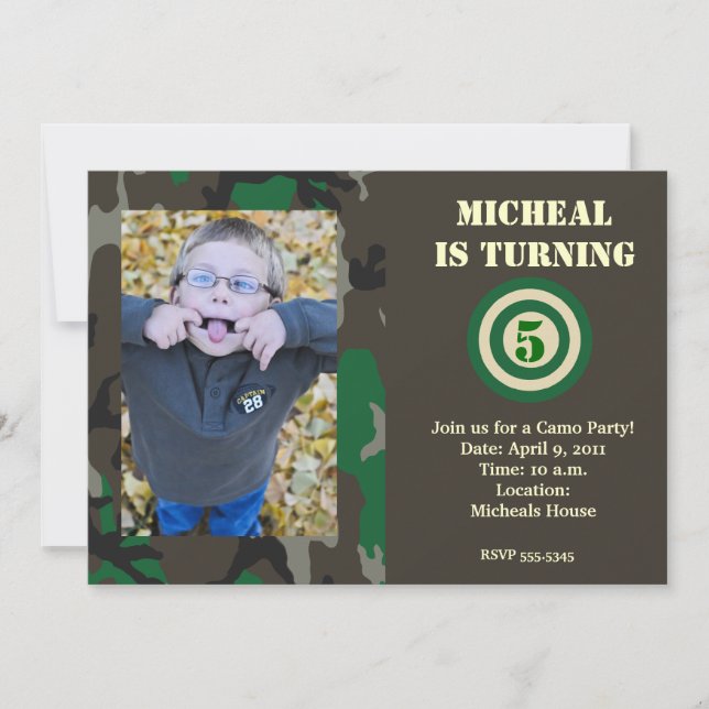 Convite para caça de camo (Frente)
