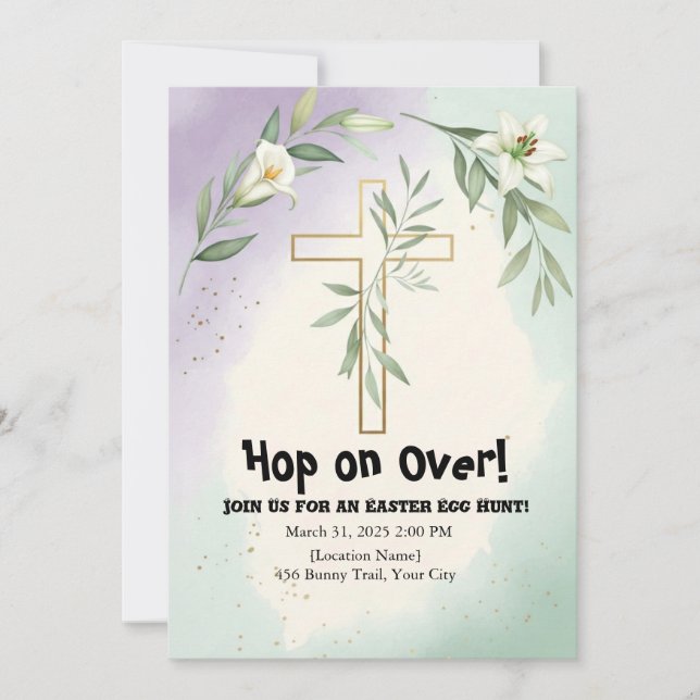 Convite Para Caça De Ovos De Páscoa (Frente)