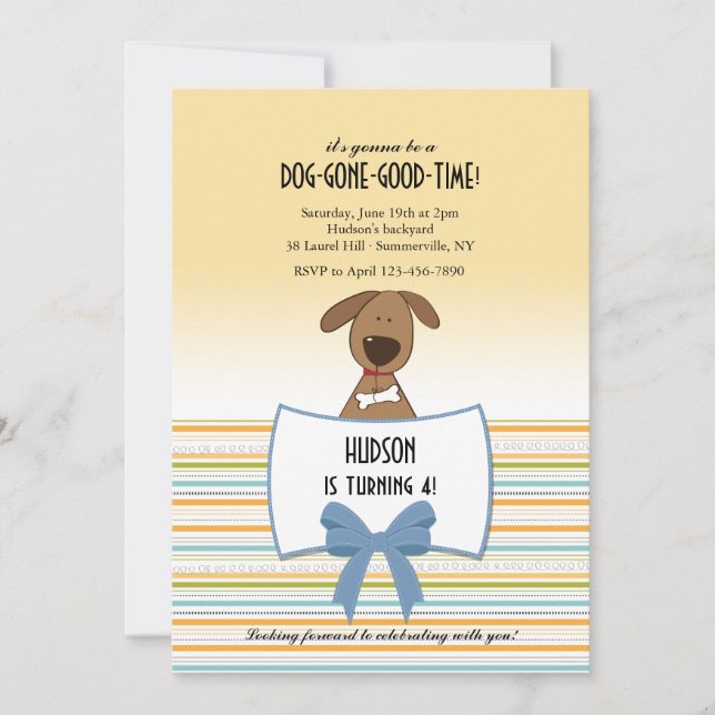 Convite Para Cães De Papoila Cuja Cãozinha É (Frente)