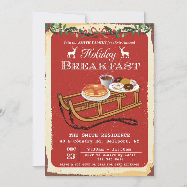 Convite para Café da Manhã de Natal (Frente)