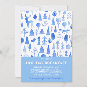 Convite para Café da Manhã de Natal Aquarela Linda