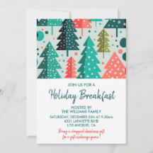 Convite para Café da Manhã de Natal Floresta Nevas