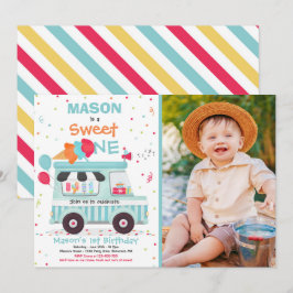 Convite para caminhões de Sorvete de aniversário d