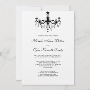 Convite para candelabro preto e branco