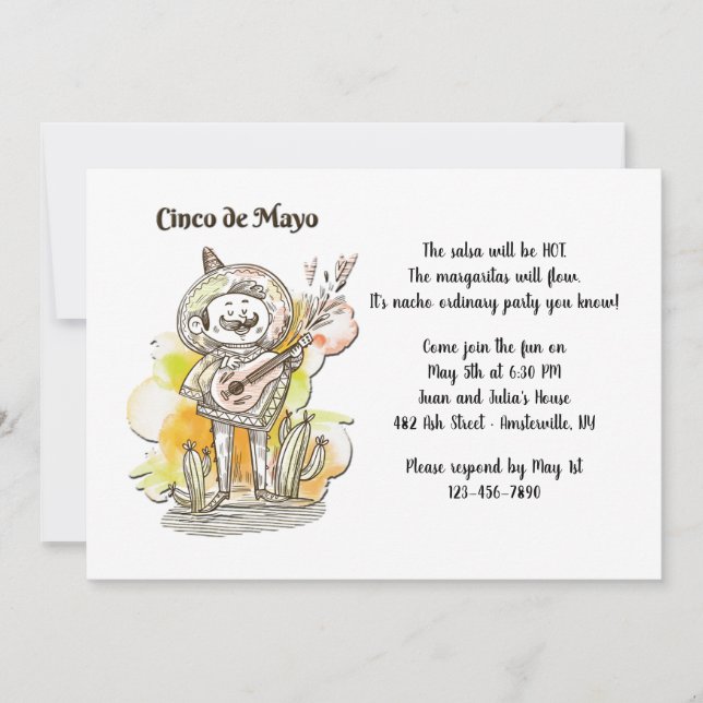 Convite para Cantor do Cinco de Mayo (Frente)