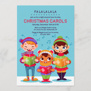 Convite para Carolers de Natal