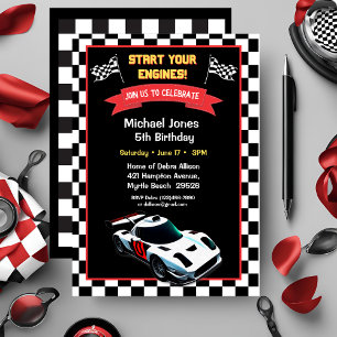 Convite para Carro Race de Aniversário de 5