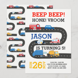 Convite para Carros de Cidade, 100% personalizável